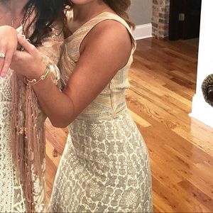 SOLD. Free People - Grey & Yellow linen Sun Dress